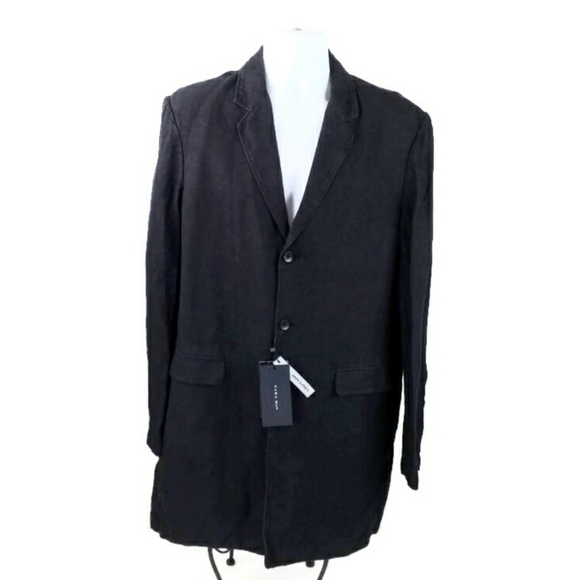 Zara Jackets & Coats Zara Man Black 0 Linen Long Sleeve Button